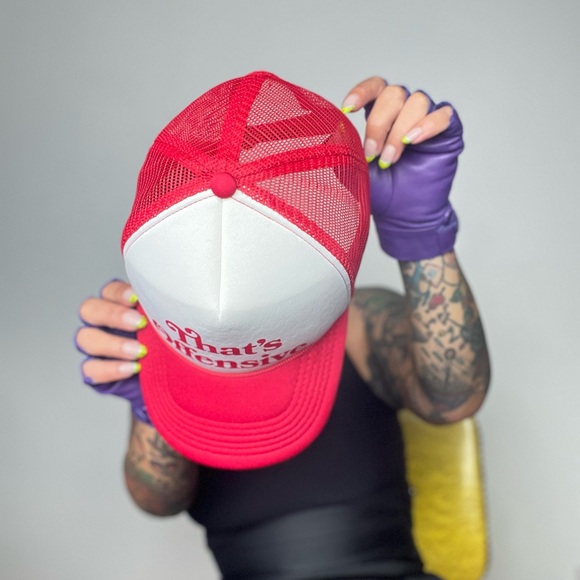 80’s Vintage Style Red White Retro Men’s Adjustable Mesh Trucker Hat Cap Slogan main image 6
